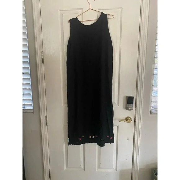 Paradiso Black Sleeveless Crew Neck Pullover Maxi Dress Size Medium - Picture 4 of 5